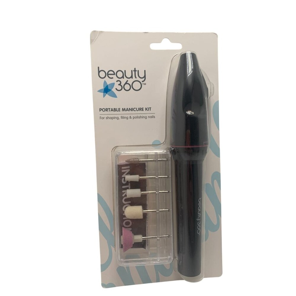 Beauty 360 Portable Manicure Kit With Attachments For Shaping Filing & Polishing